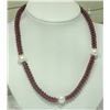 Image 1 : #16-NATURAL GARNET & PEARL NECKLACE