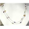 Image 1 : #18-STERLING SILVER GEMSTONE NECKLACE