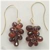 Image 1 : #20-14KT YELLOW GOLD NATURAL GARNET EARRINGS