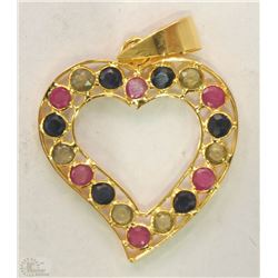 #26-18KT YELLOW GOLD NATURAL RUBY & SAPPHIRE