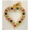 Image 1 : #26-18KT YELLOW GOLD NATURAL RUBY & SAPPHIRE