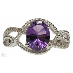 #27-10KT WHITE GOLD NATURAL AMETHYST &