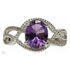 Image 1 : #27-10KT WHITE GOLD NATURAL AMETHYST &