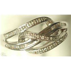 #45-STERLING SILVER DIAMOND RING