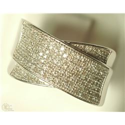#48-MEN'S STERLING SILVER DIAMOND RING