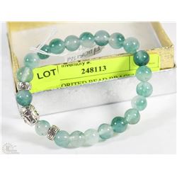 #12-FLUORITED BEAD BRACELET 7.5"
