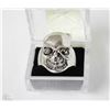 Image 1 : MEN'S HEAVY STAINLESS STEEL SKULL RING SZ10