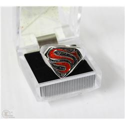SUPERMAN LOGO SILVER TONE RING