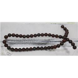#22-NATURAL BLOOD STONE LOOSE BEAD NECKLACE 15"