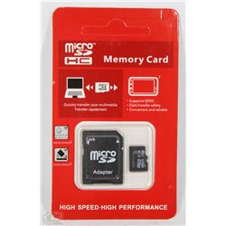 NEW 32GB MICRO SD CARD WITH ADAPTOR