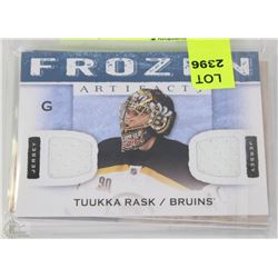 LOT OF 5 GOALIE JERSEY CARDS INCL BOBROVSKY, RASK,