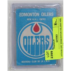 1979-80 OPC EDMONTON OILERS NHL ENTRY CARD