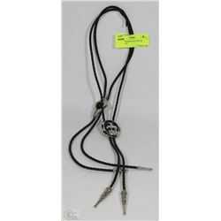 SET OF 2 BRAIDED LEATHER & METAL ROPE