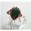 Image 1 : 14K GOLD EMERALD & RUBY RING