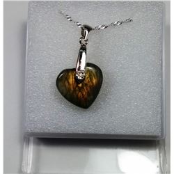 HEART SHAPED LABRADORITE PENDANT