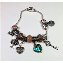 PANDORA STYLE VALENTINE THEMED BRACELET