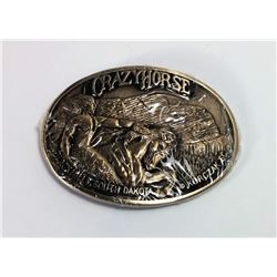 CRAZY HORSE BRASS BELT BUCKLE