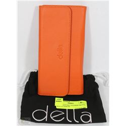 DELLA GENUINE  LEATHER ORANGE WALLET NEW IN