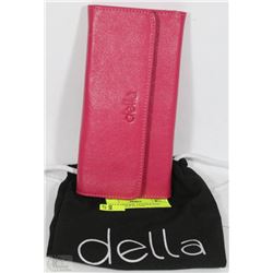 DELLA GENUINE  LEATHER PINK WALLET NEW IN CASE