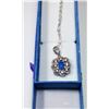 Image 1 : OVAL BLUE FIRE OPAL & CZ PENDANT & CHAIN