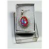 Image 1 : PINK LAB FIRE OPAL OVAL PENDANT & CHAIN