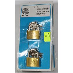 5 PACKS OF HIGH SECURITY BRASS PADLOCK