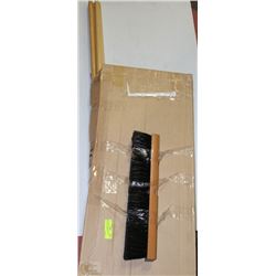 LOT OF 4 18" BLACK SYNTHETIC BROOMS W/ HANDLES