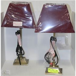 TWO NEW METAL BRONZE COLOUR LAMPS WITH