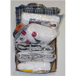 FLAT OF MENS BRIEFS INCL 3XLB (6 PAIRS) BOXERS