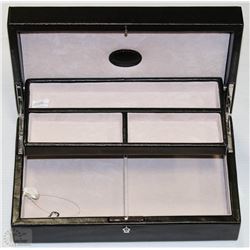 NEW BLACK LEATHER 2-TIER JEWELLERY