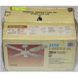 NEW SMC LAGUNA CEILING FAN 36" MODEL # CKB36W