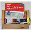 Image 1 : WOOD BOX FULL OF NORTH AMERICAN MAPS