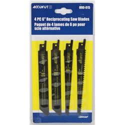 NEW ACCUKUT 4PC 6" RECIPROCATING SAW BLADES