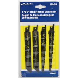 NEW ACCUKUT 4PC 6" RECIPROCATING SAW BLADES