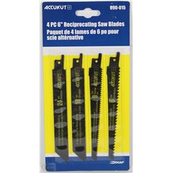 NEW ACCUKUT 4PC 6" RECIPROCATING SAW BLADES
