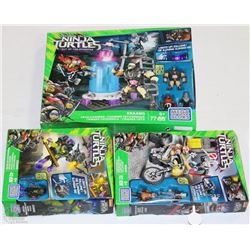 3 NEW NINJA TURTLES MEGA BLOCKS SETS