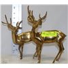Image 1 : 2 LARGE BRASS DEER FIGURINES (11"X7.5") (9"X7.5