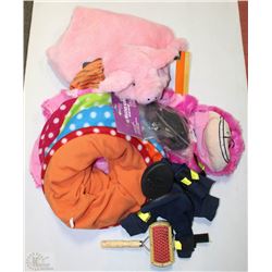 FLAT OF SMALL DOG ITEMS