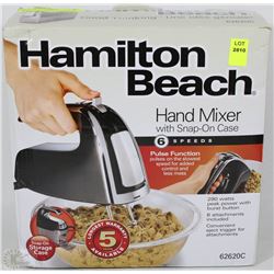 NEW HAMILTON BEACH HAND MIXER WITH SNAP-ON CASE