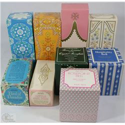 BOX OF ASSORTED AVON PERFUMES IN BOXES