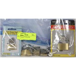 6 PACK BRASS PADLOCKS