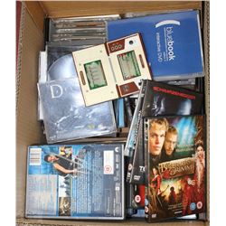 ESTATE BOX OF DVD MOVIES, CD'S, NINTENDO GAME AND