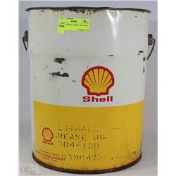 VINTAGE METAL SHELL 5GAL PAIL
