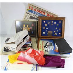 ESTATE BOX OF PIN COLLECTION, FRAMES, AND MORE!