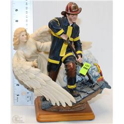 COLLECTIBLE FIREMAN STATUE RED HATS OF COURAGE
