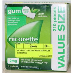 NICORETTE FRESH MINT 2MG GUM 210 PIECES