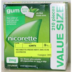 NICORETTE FRESH MINT 2MG GUM 210 PIECES