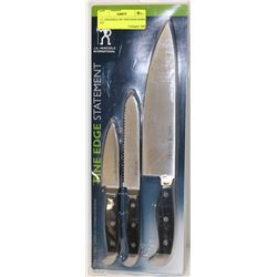 J.A. HENCKELS 3PC FINE EDGE KNIFE SET