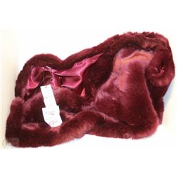 NEW FAUX FUR WRAP IN BURGUNDY