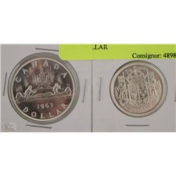 LOT OF TWO CANADIAN SILVER COIN - DOLLAR